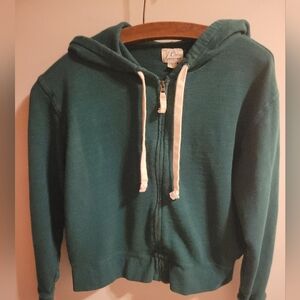 J. Crew Teal Zip-Up Hoodie Sweater